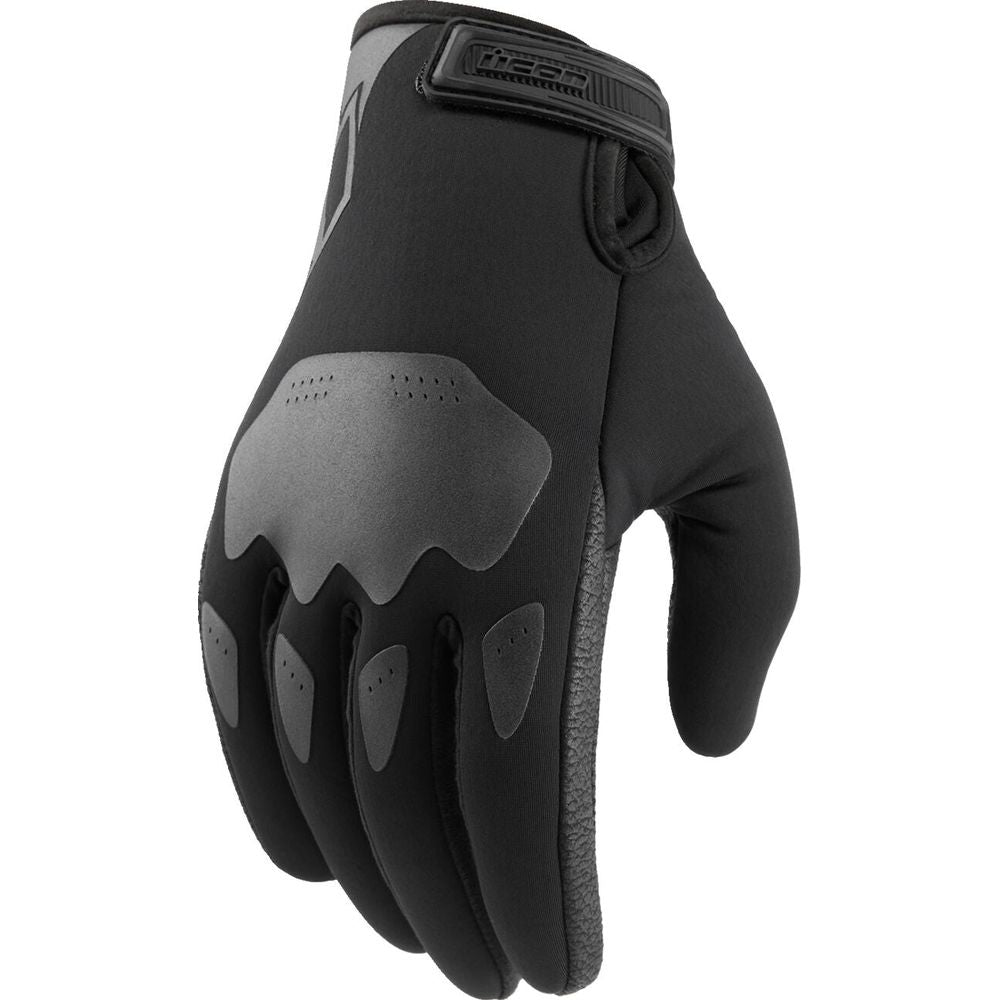 Icon Hooligan Insulated Gloves Black  - FREE UK Delivery - Moto Central