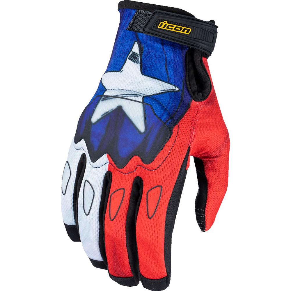 Icon Hooligan Tejas Libre CE Gloves Blue / Red / White  - FREE UK Delivery - Moto Central