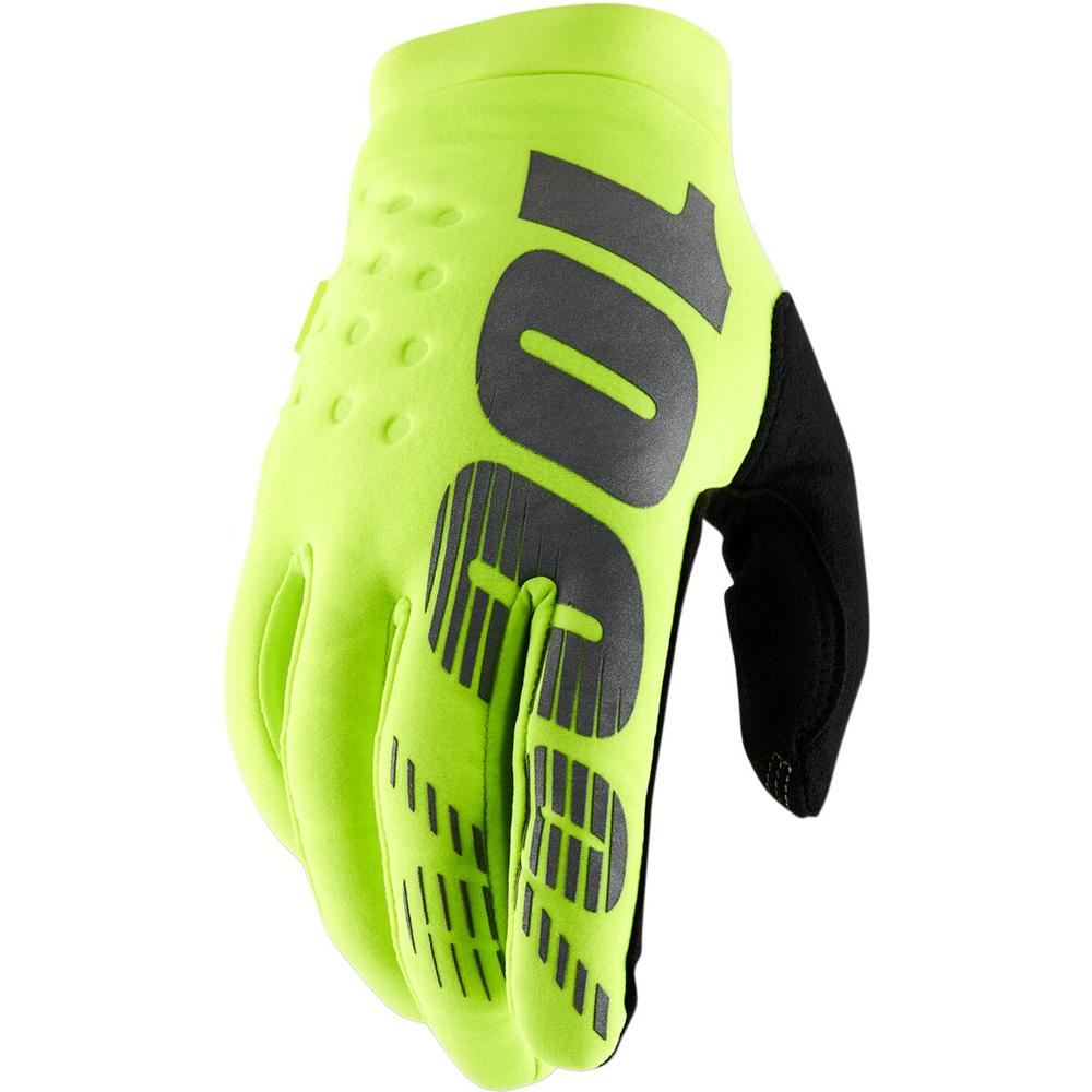 100% Brisker Cold Weather Gloves Black / Fluo Yellow