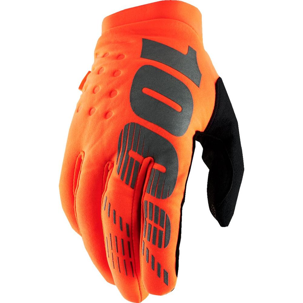 100% Brisker Gloves Black / Fluo Orange