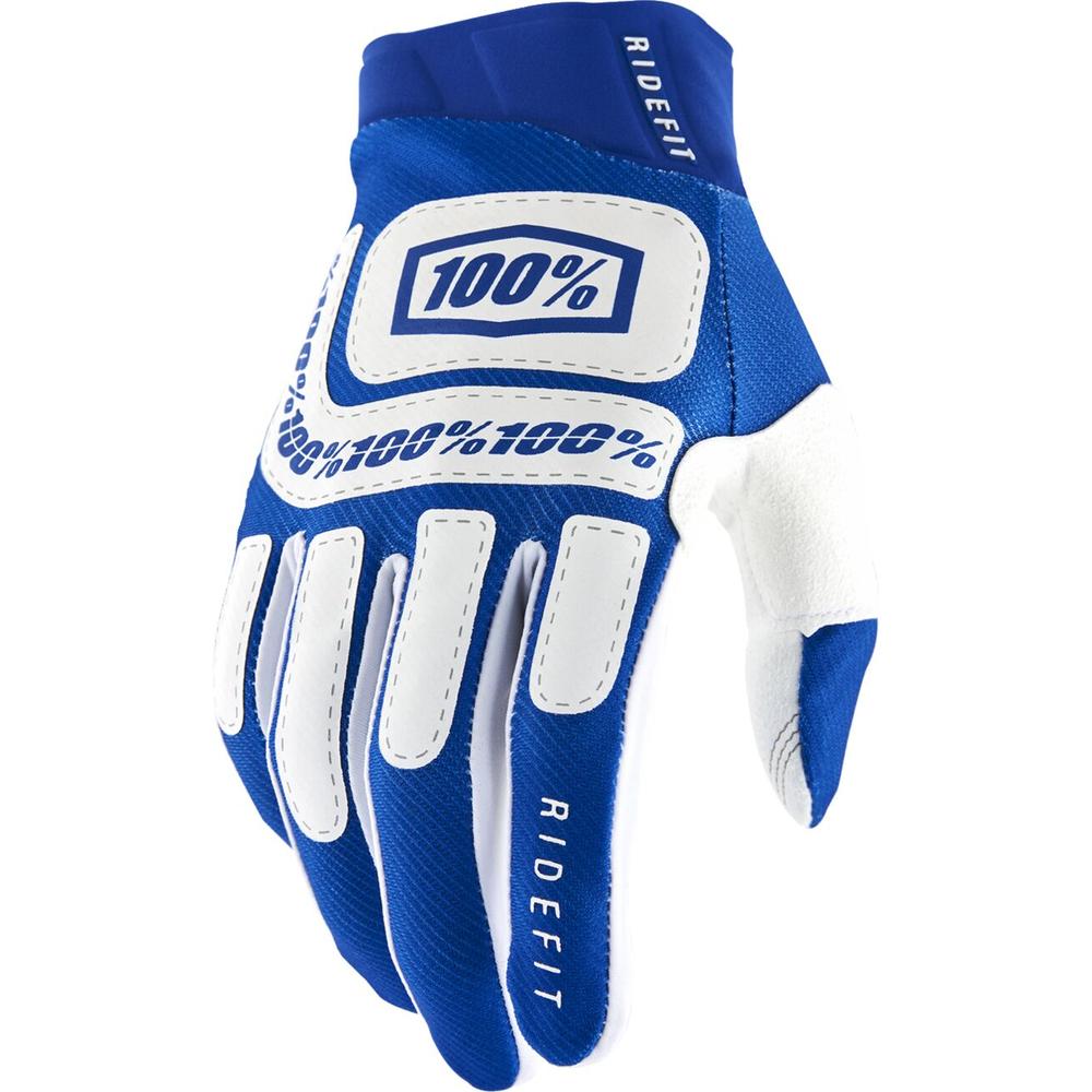 100% Ridefit Gloves Bonita Blue / White