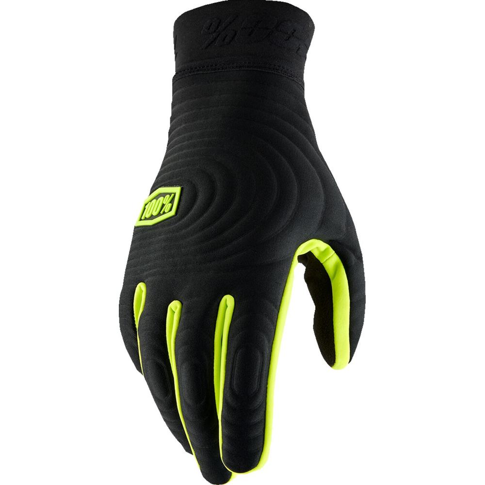 100% Brisker Xtreme Gloves Black / Fluo Yellow