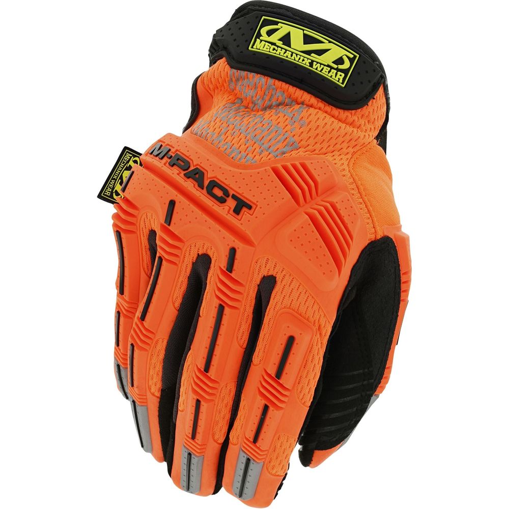 Mechanix Wear M-Pact Utility Textile Gloves Black / Hi-Viz Orange