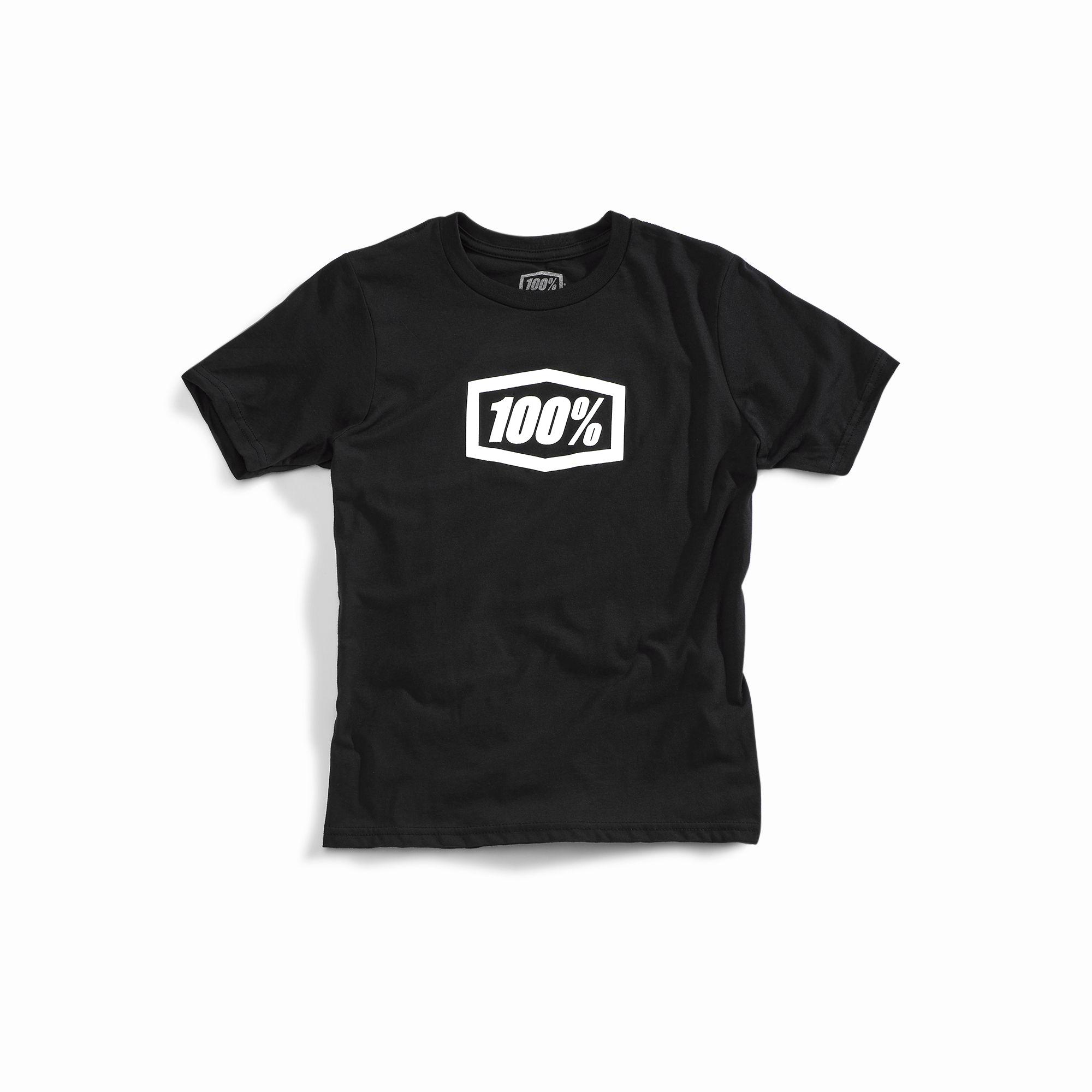 100% Icon Youth Short Sleeves Tee Black - FREE UK Shipping, FREE 365 Day Returns | Moto Central