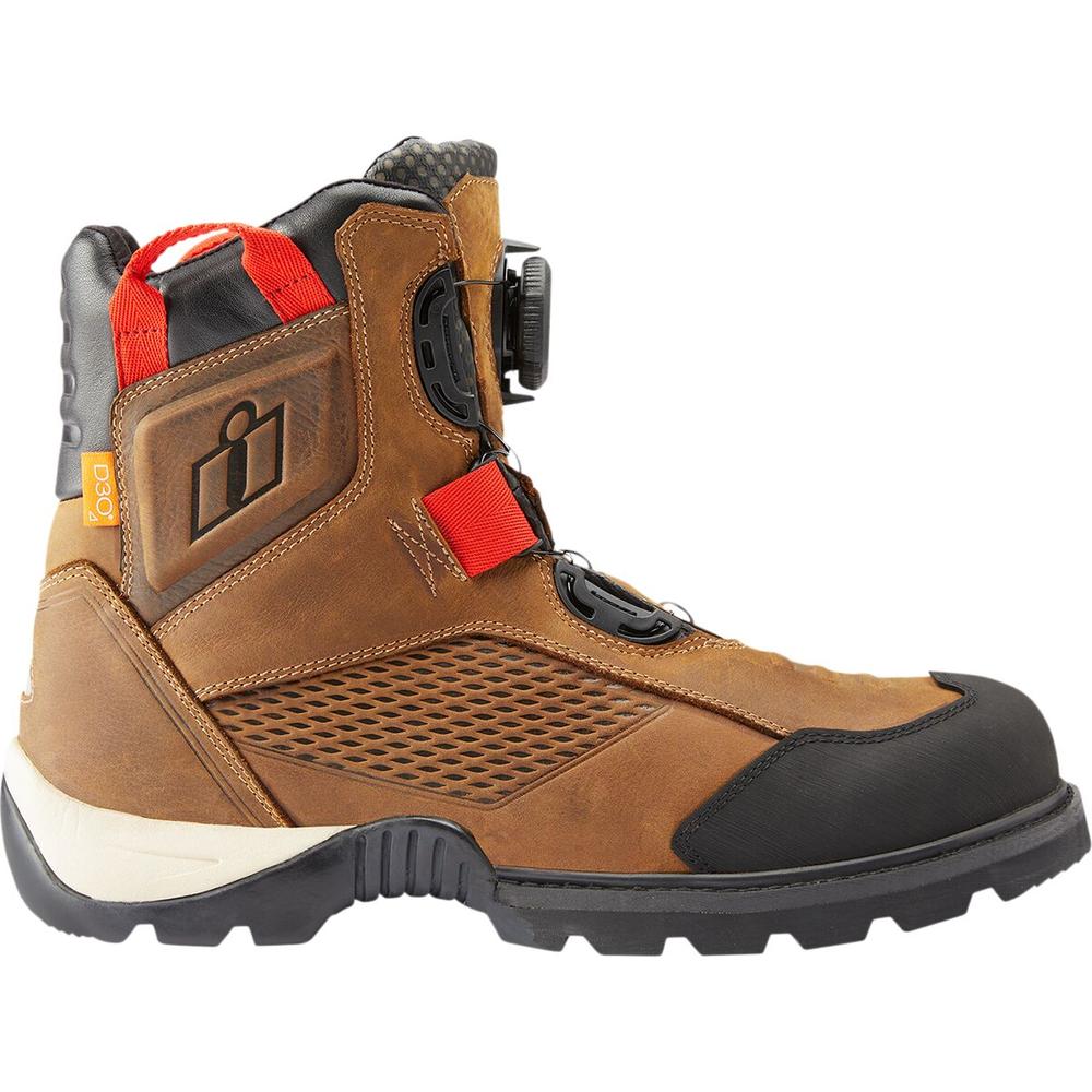 Icon Stormhawk Waterproof Boots Brown - FREE UK Shipping, FREE 365 Day Returns | Moto Central