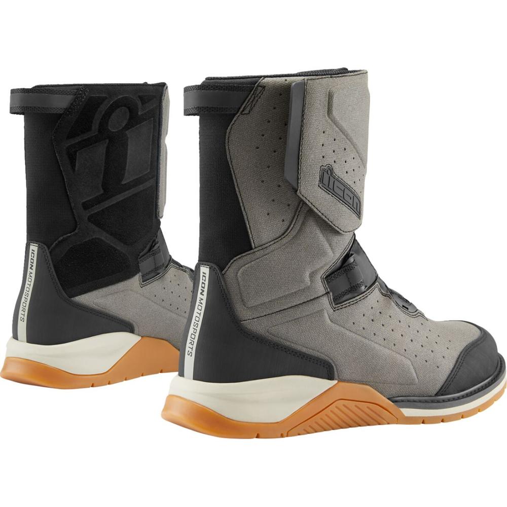 Icon Alcan Waterproof Boots Grey - FREE UK Shipping, FREE 365 Day Returns | Moto Central