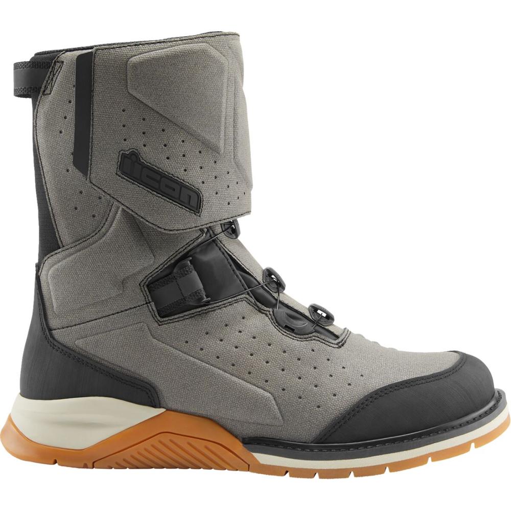 Icon Alcan Waterproof Boots Grey - FREE UK Shipping, FREE 365 Day Returns | Moto Central