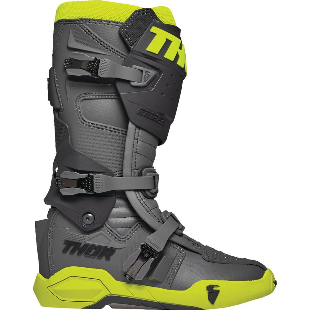 Thor Radial MX Boots Grey / Fluo Yellow