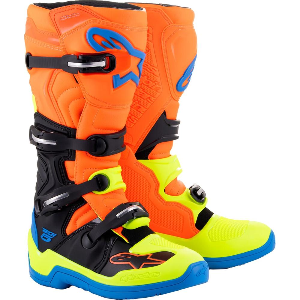 Alpinestars Tech 5 Boots Fluo Orange / Blue / Yellow