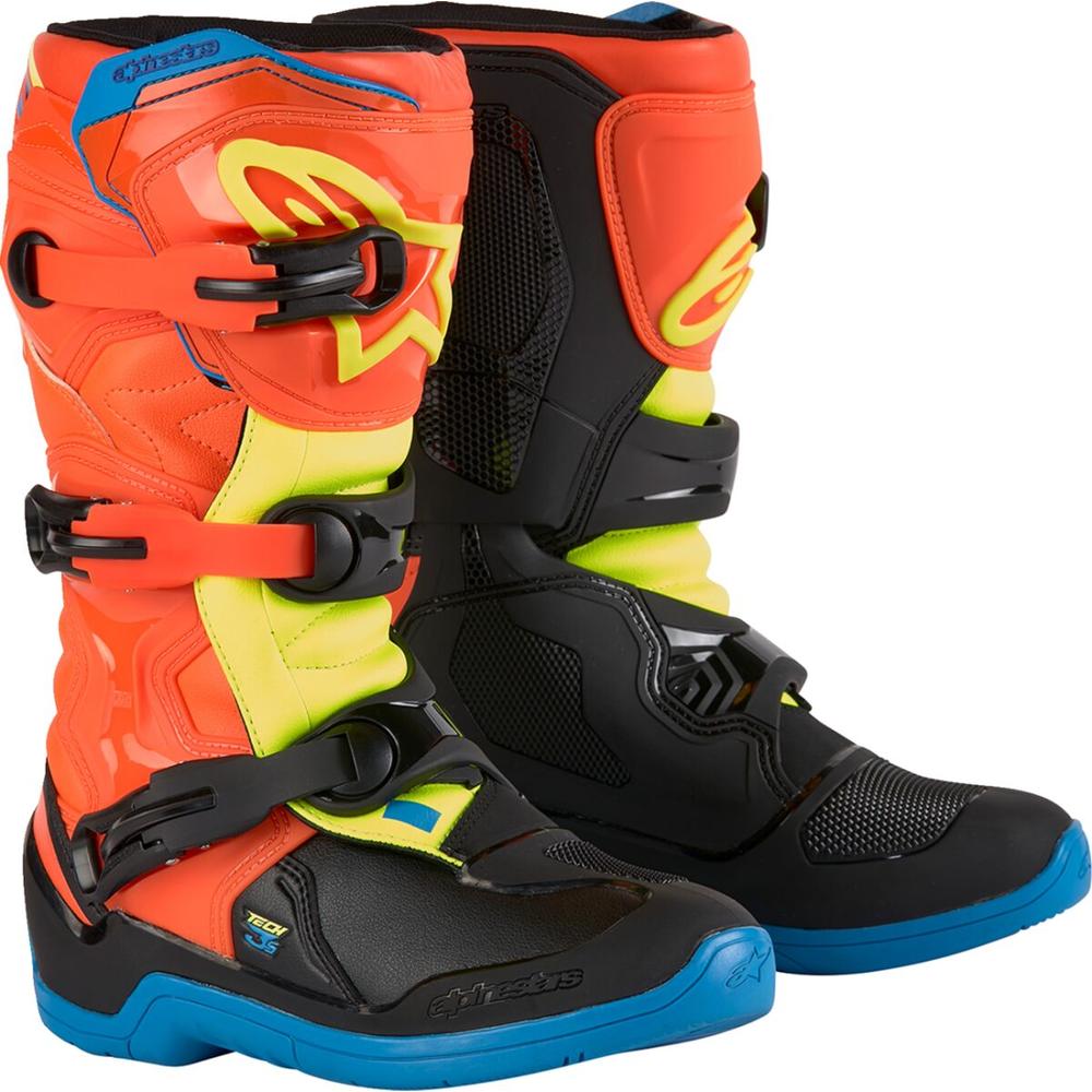 Alpinestars Tech 3S Youth Boots Orange / Blue / Yellow