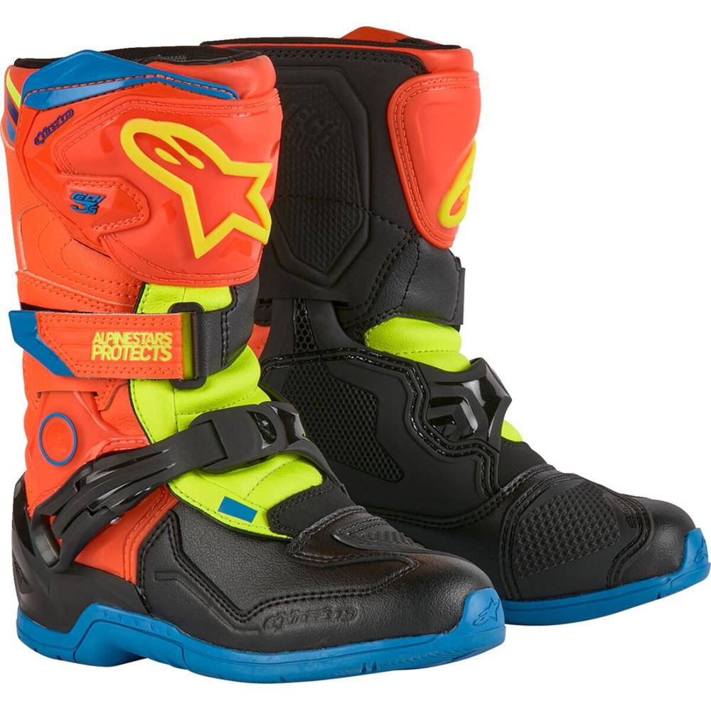 Alpinestars Tech 3S Kids Boots Orange / Blue / Fluo Yellow