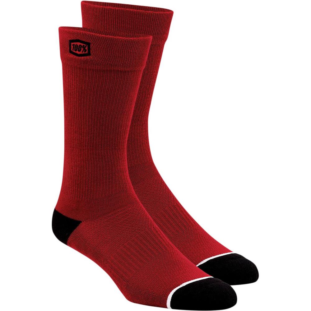 100% Solid Socks Red