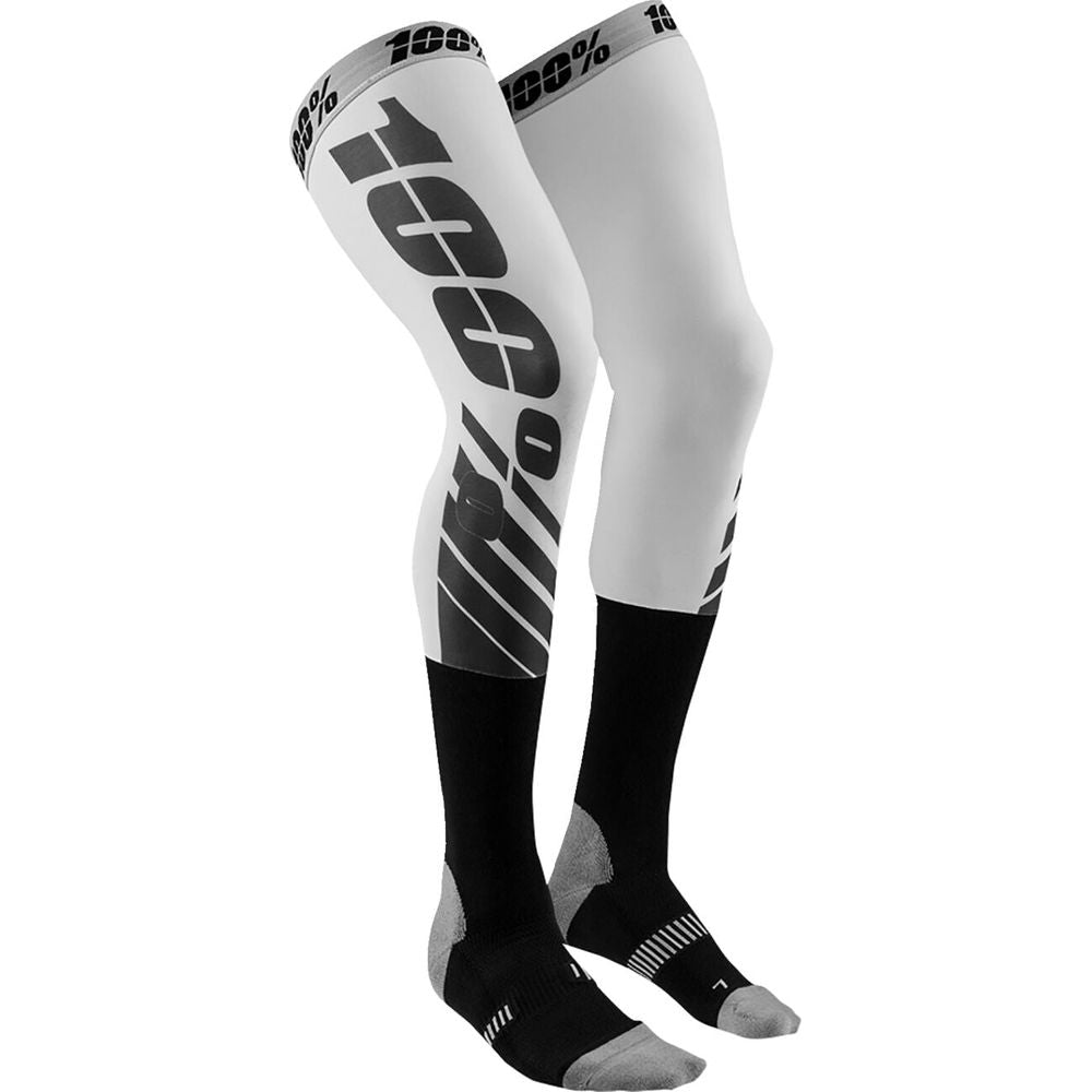 100% REV Knee Brace Performance Moto Socks Black / Grey / White