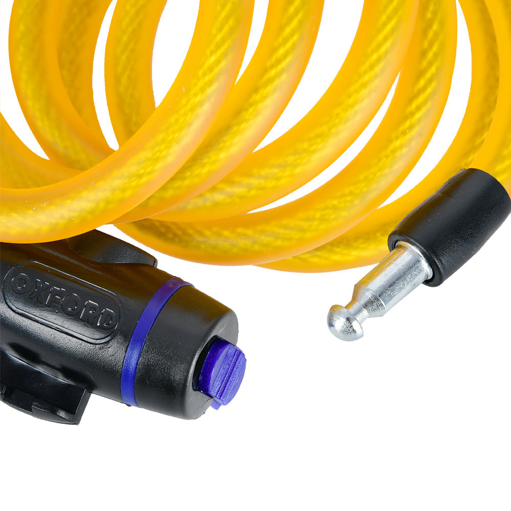 Oxford Cable Lock Gold - 1.8m x 12mm - FREE UK Shipping, FREE 365 Day Returns | Moto Central