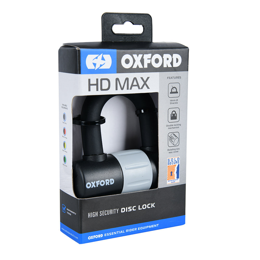 Oxford HD Max Disc Lock Black  - FREE UK Shipping, FREE 365 Day Returns | Moto Central