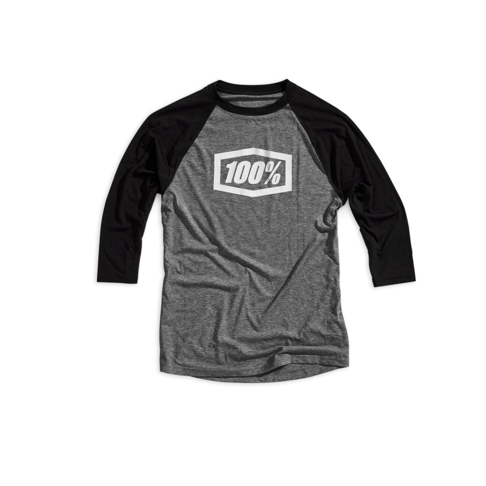 100% Icon 3/4 Tech Tee Grey / Black - FREE UK Shipping, FREE 365 Day Returns | Moto Central