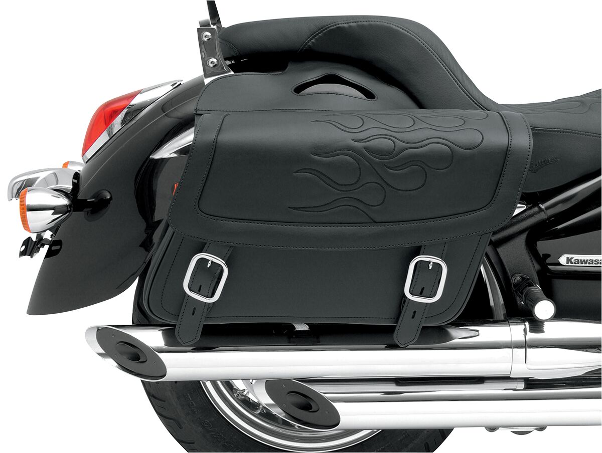 Saddlemen Highwayman Tattoo Flame Saddlebag Black  - FREE UK Shipping, FREE 365 Day Returns | Moto Central