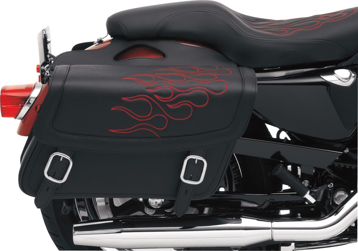 Saddlemen Highwayman Tattoo Flame Saddlebag Black / Red