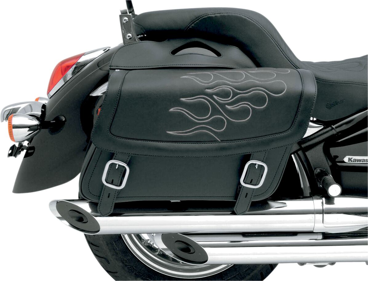 Saddlemen Highwayman Tattoo Flame Saddlebag Black / Silver