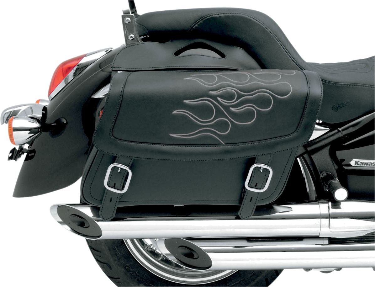 Saddlemen Highwayman Tattoo Saddlebags Black / Silver - Jumbo