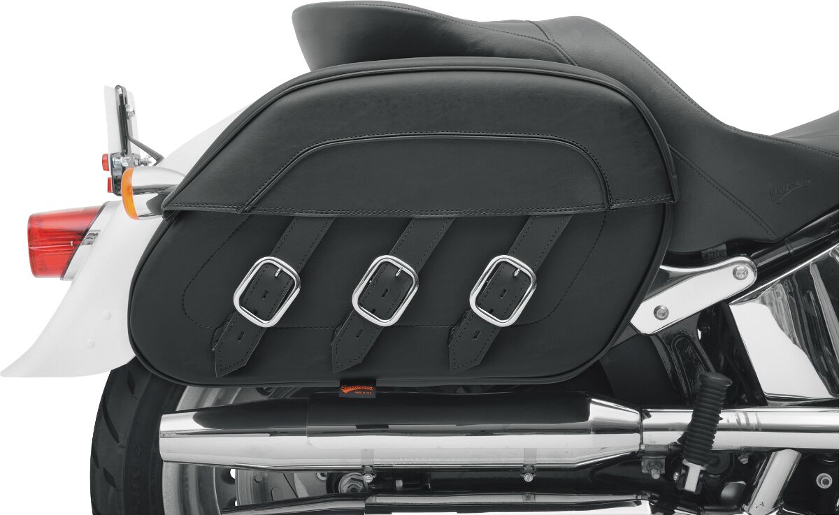 Saddlemen S4 Drifter Rigid-Mount Quick-Detach Slant Saddlebags Black For Harley Davidson FLST 1340 1987-1990 - FREE UK Shipping, FREE 365 Day Returns | Moto Central