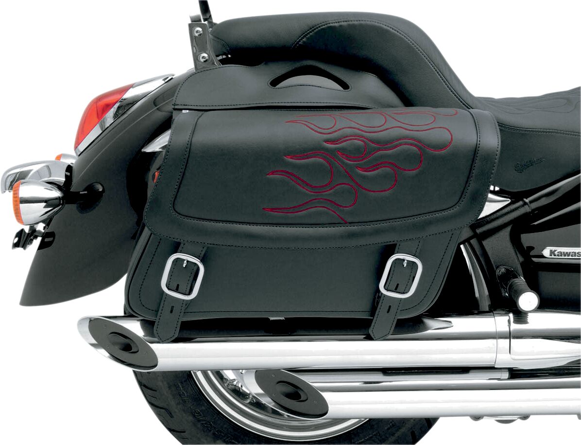 Saddlemen Highwayman Tattoo Saddlebags Black / Dark Red - Large