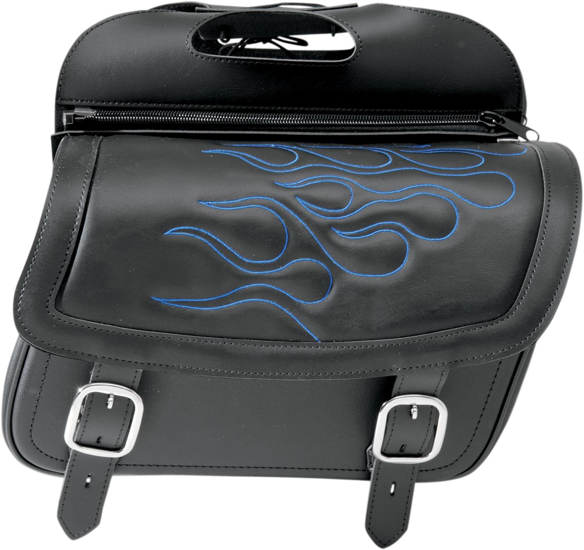 Saddlemen Highwayman Tattoo Flame Saddlebag Black / Blue - FREE UK Shipping, FREE 365 Day Returns | Moto Central