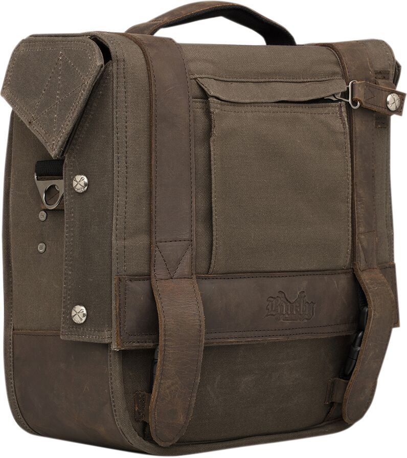 Burly Voyager Detachable Saddlebag Dark Oak Wet Waxed