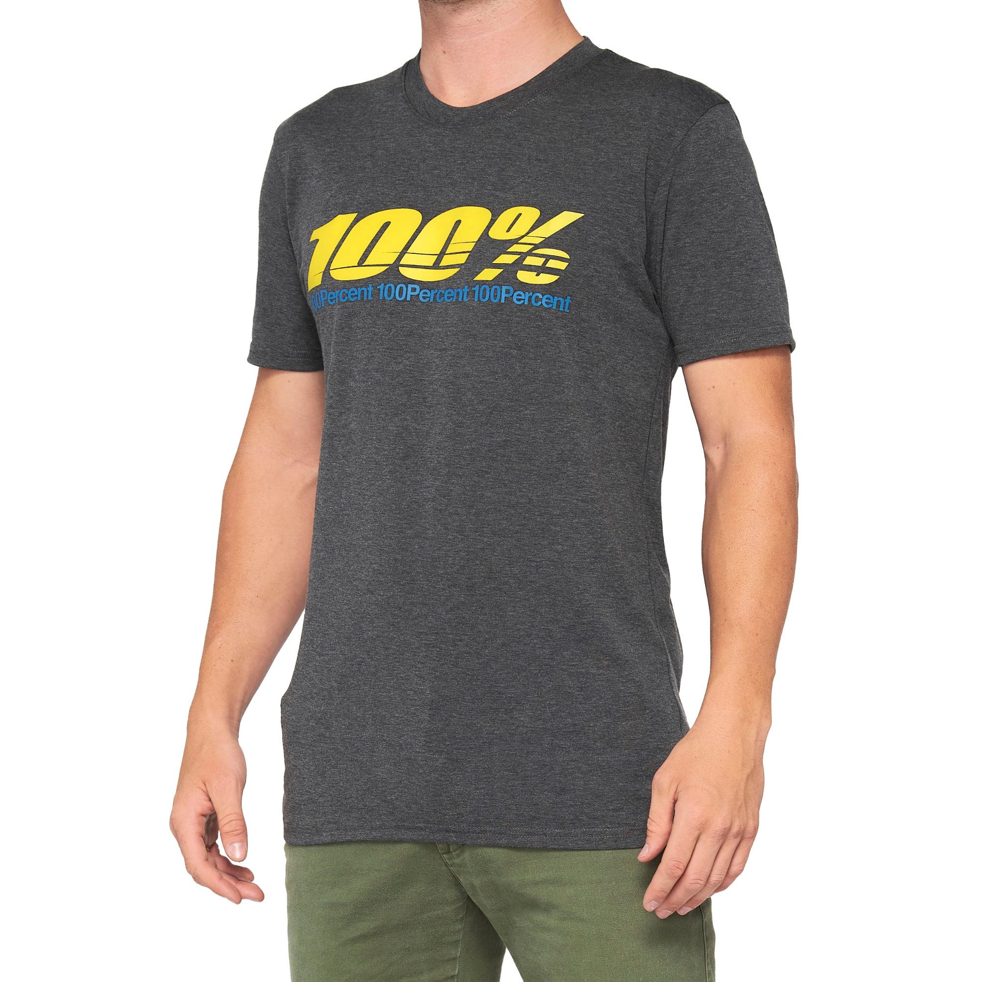 100% Argus Tech T-Shirt Charcoal Heather - FREE UK Shipping, FREE 365 Day Returns | Moto Central