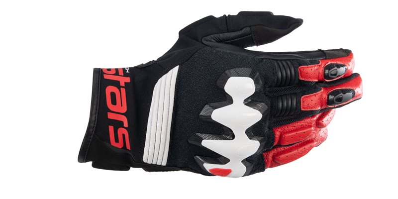 Alpinestars Halo Leather Gloves Black / White / Bright Red