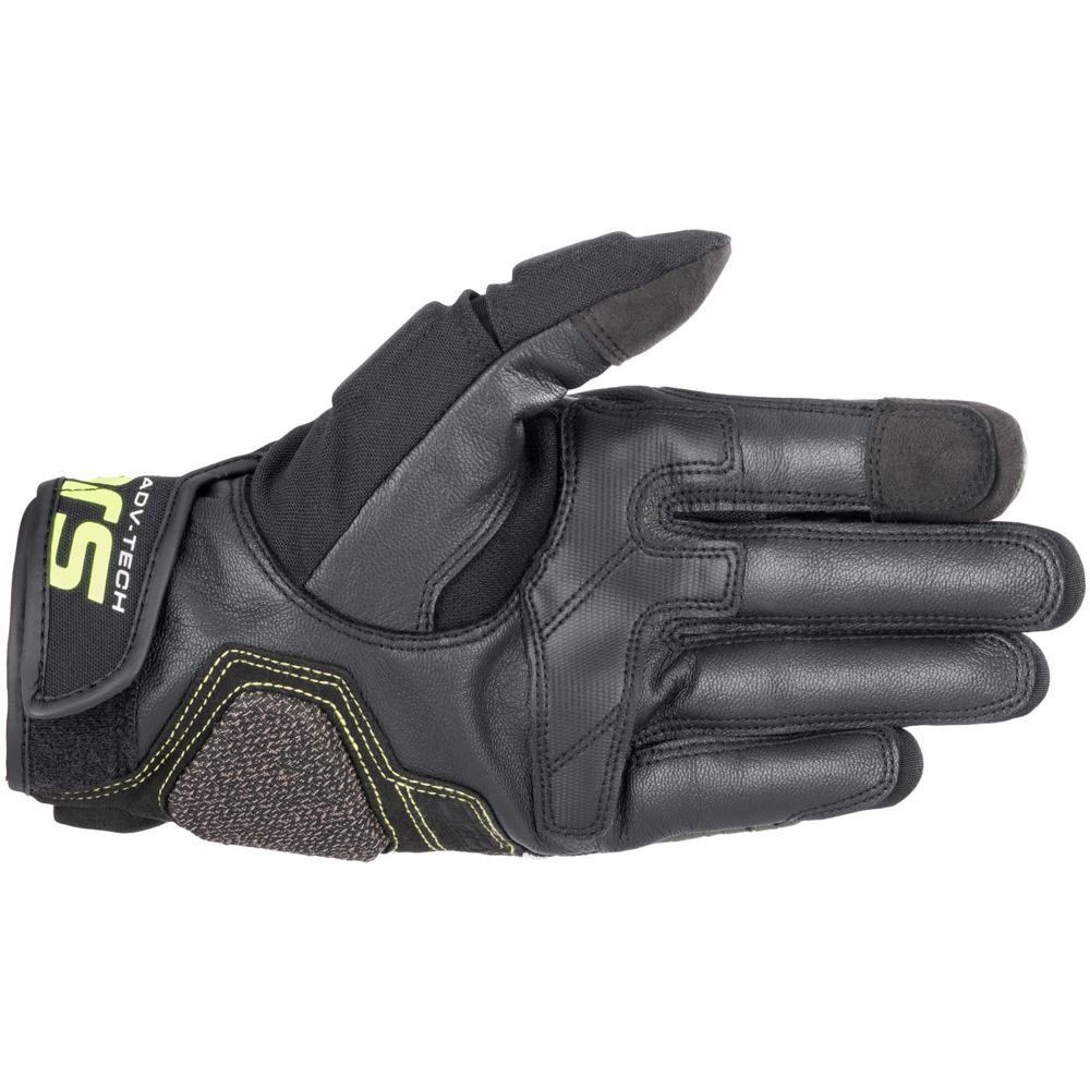 Alpinestars Halo Leather Gloves Forest Black / Fluo Yellow - FREE UK Shipping, FREE 365 Day Returns | Moto Central