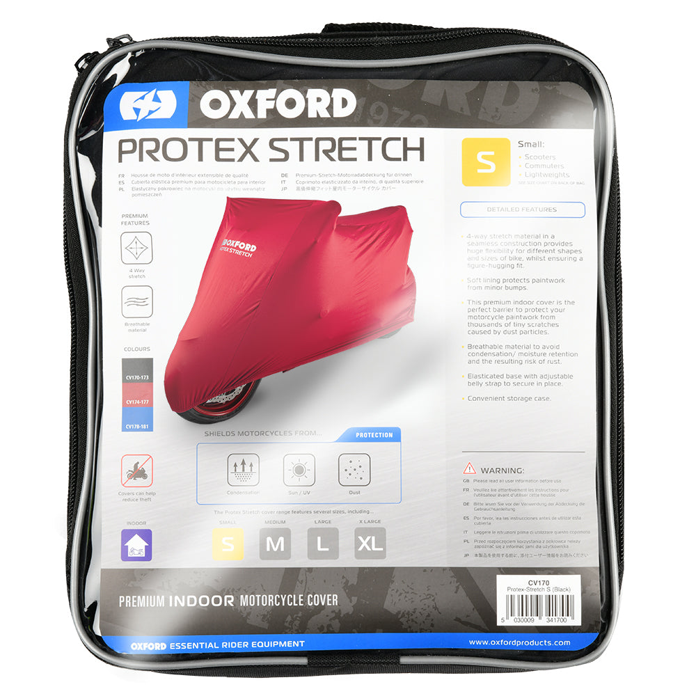 Oxford Protex Stretch Indoor Premium Stretch-Fit Cover Red - FREE UK Shipping, FREE 365 Day Returns | Moto Central