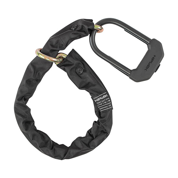 Hiplok DXXL D-Lock With Additional 100cm Chain All Black - FREE UK Shipping, FREE 365 Day Returns | Moto Central