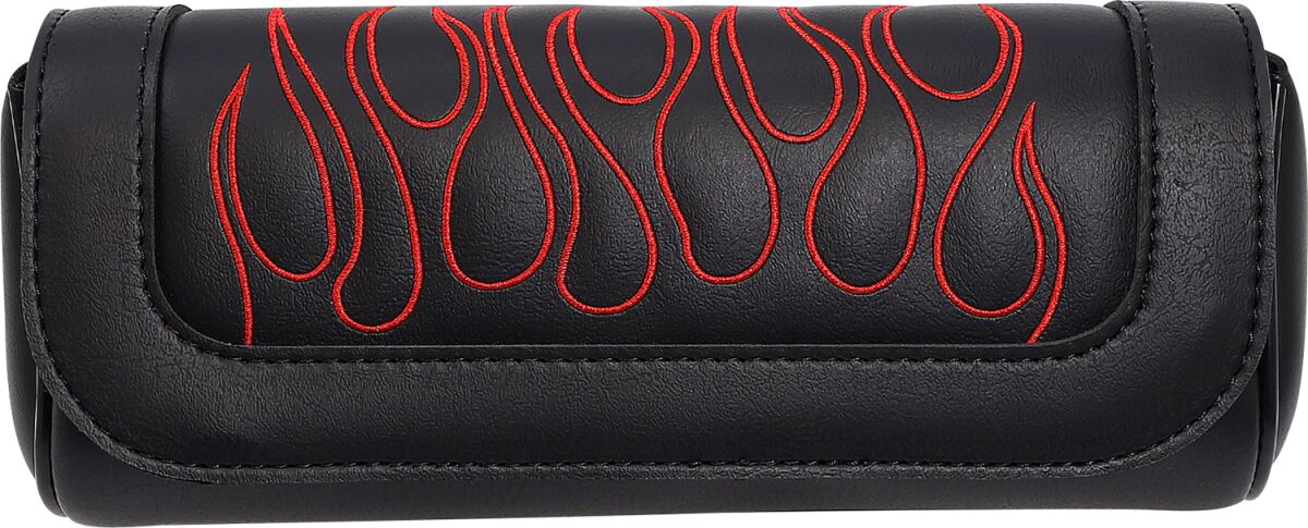 Saddlemen Highwayman Tattoo Flame Tool Bag Black / Red - 14cm H x 10cm D x 30.5cm W - FREE UK Shipping, FREE 365 Day Returns | Moto Central