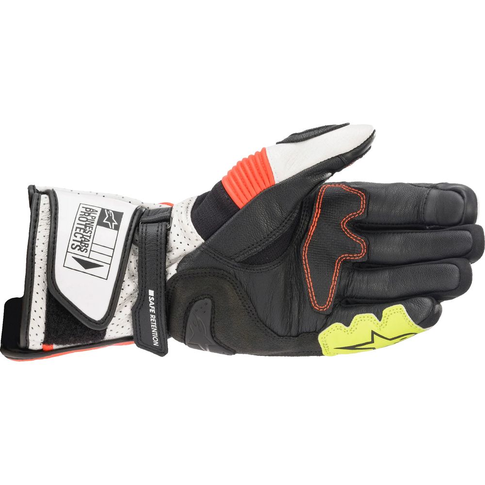 Alpinestars SP-2 V3 Leather Gloves White / Fluo Red / Black