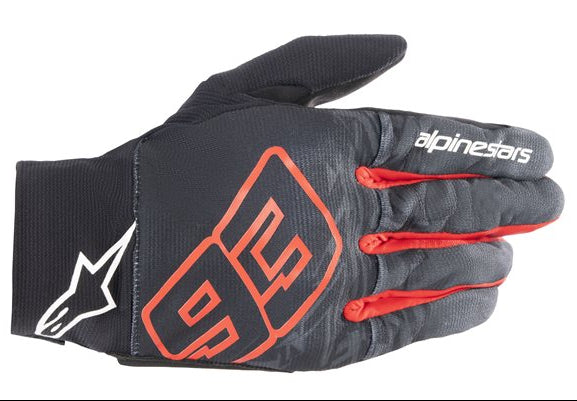 Alpinestars Aragon Gloves Black / Tar Grey / Bright Red - FREE UK Shipping, FREE 365 Day Returns | Moto Central