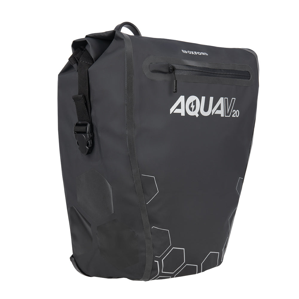 Oxford Aqua V20 Single QR Pannier Bag Black - 20 Litres