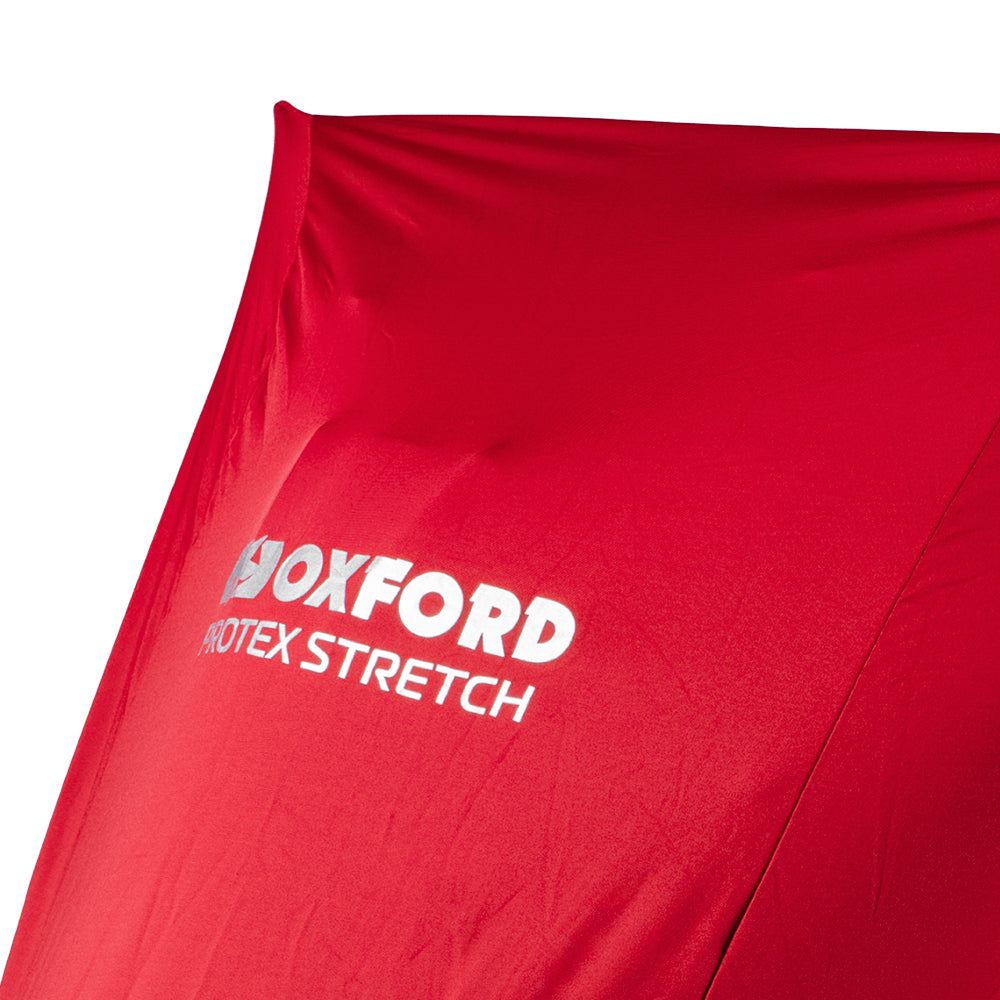 Oxford Protex Stretch Indoor Premium Stretch-Fit Cover Red - FREE UK Shipping, FREE 365 Day Returns | Moto Central