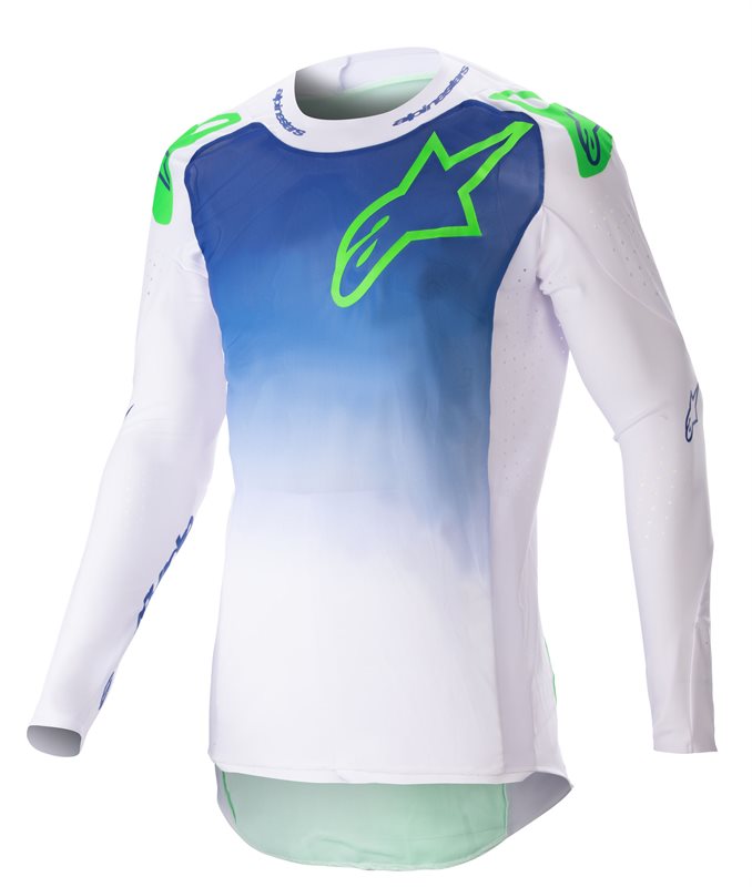 Alpinestars Supertech Risen Jersey Blue Ray / White / Fluo Green