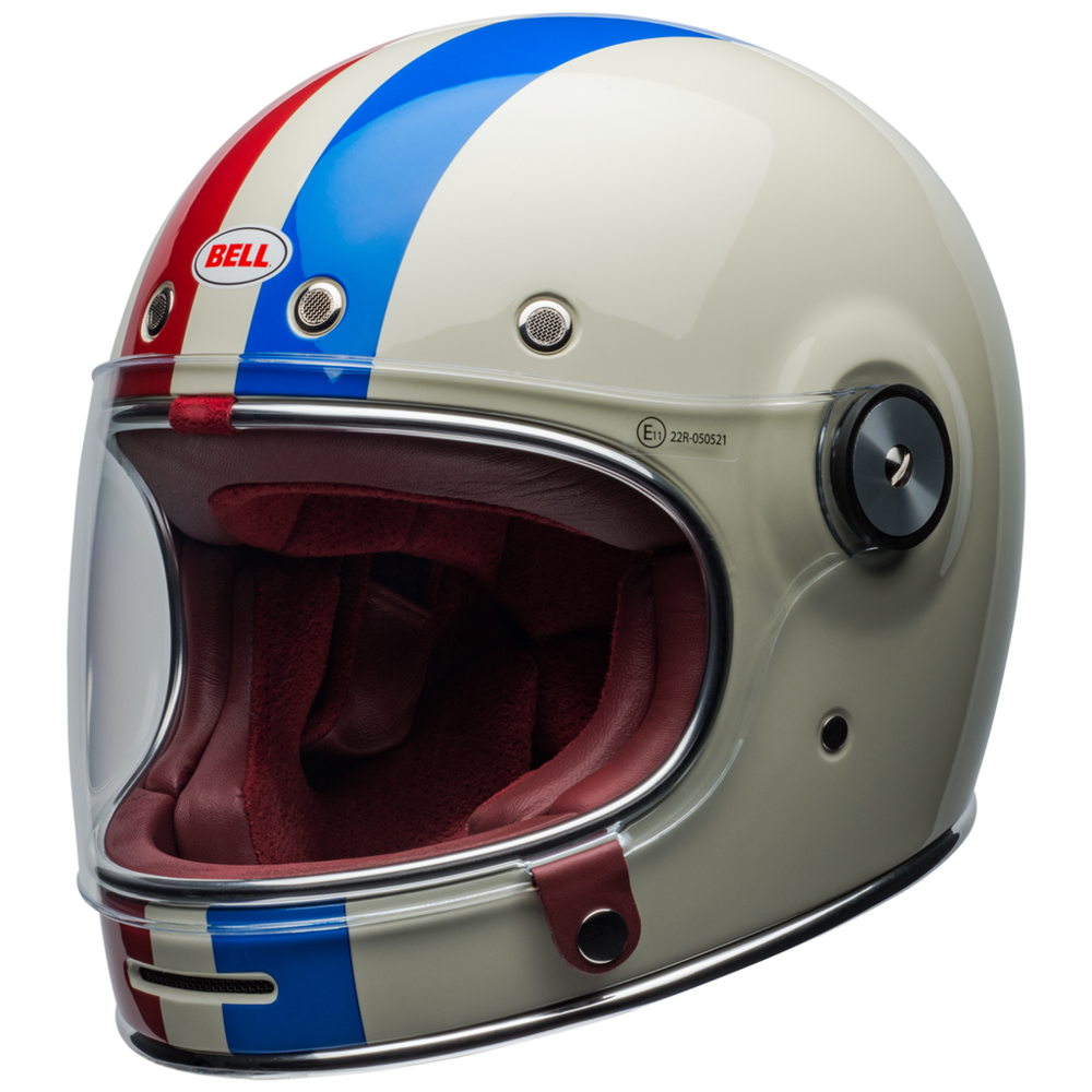 Bell Bullitt Command Full Face Helmet Vintage White / Oxblood / Blue