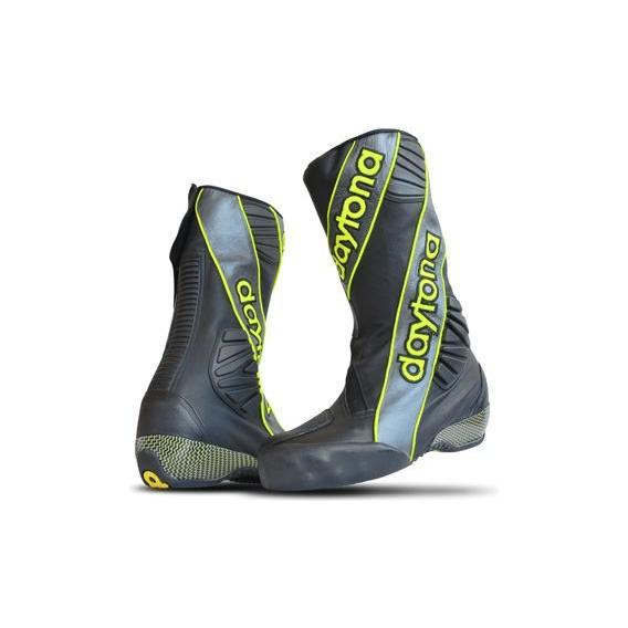 Daytona Security Evo 3 Race Outer Leather Boots Black / Gunmetal / Yellow