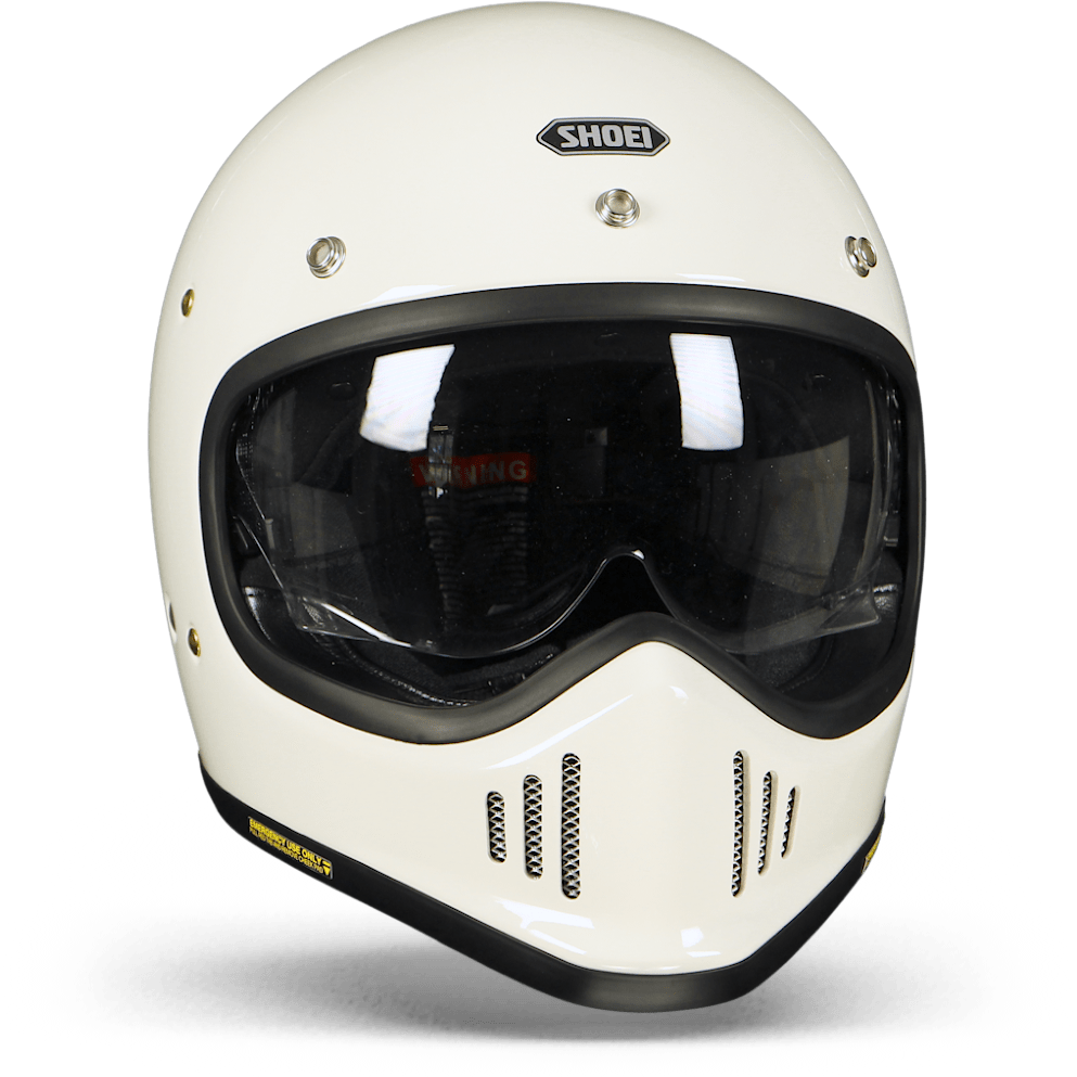 Shoei Ex-Zero Plain Full Face Helmet Off White - FREE UK Shipping, FREE 365 Day Returns | Moto Central