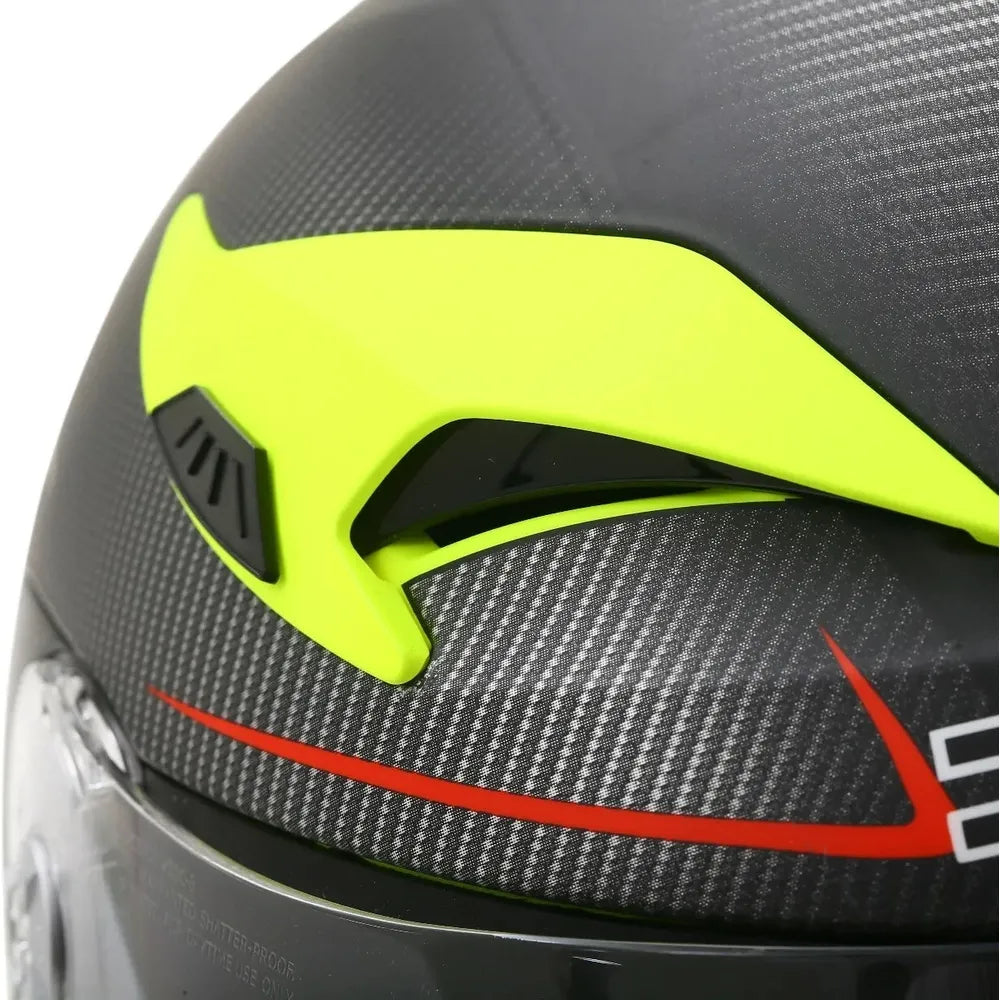 Duchinni D405 Colt Full Face Helmet Black / Neon - FREE UK Shipping, FREE 365 Day Returns | Moto Central