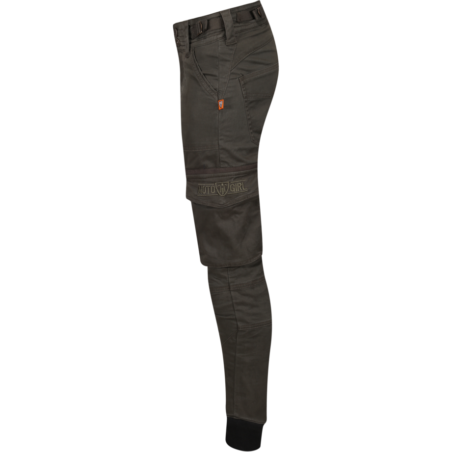 MotoGirl Lara Ladies Cargo Trouser Olive Green - FREE UK Shipping, FREE 365 Day Returns | Moto Central