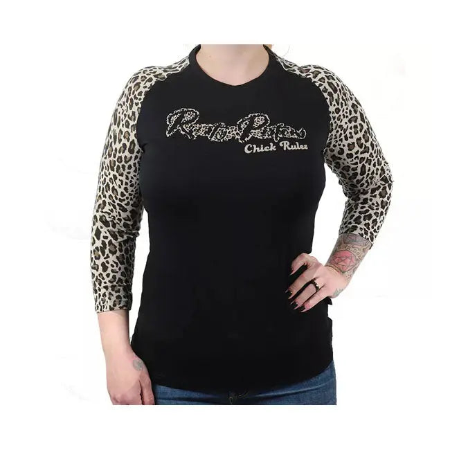 Rusty Pistons Nocatee 3/4 Sleeves Ladies T-Shirt Black  - FREE UK Shipping, FREE 365 Day Returns | Moto Central