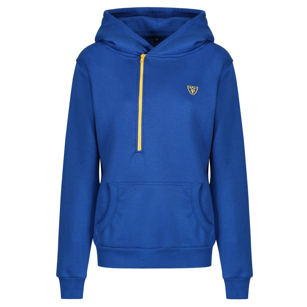 MotoGirl Helmet Ladies Hoodie Blue / Yellow