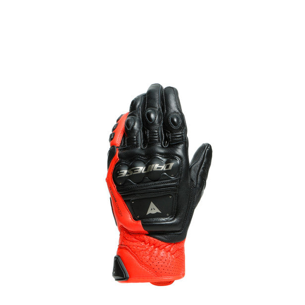 Dainese 4 Stroke 2 Leather Gloves Black / Fluo Red