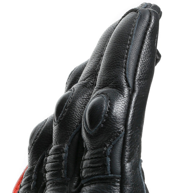 Dainese 4 Stroke 2 Leather Gloves Black / Fluo Red