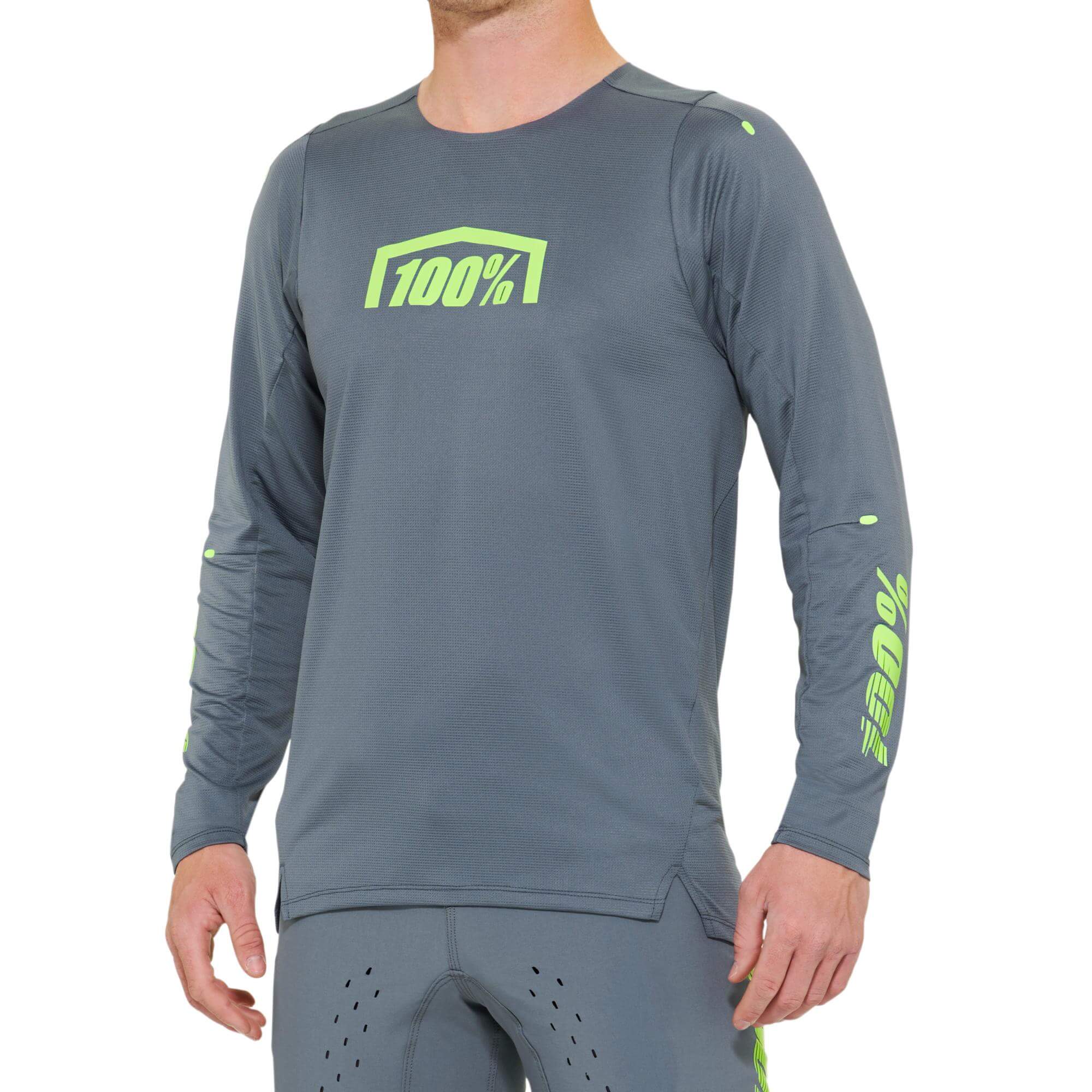 100% R-Core X Long Sleeves Jersey Grey - FREE UK Shipping, FREE 365 Day Returns | Moto Central