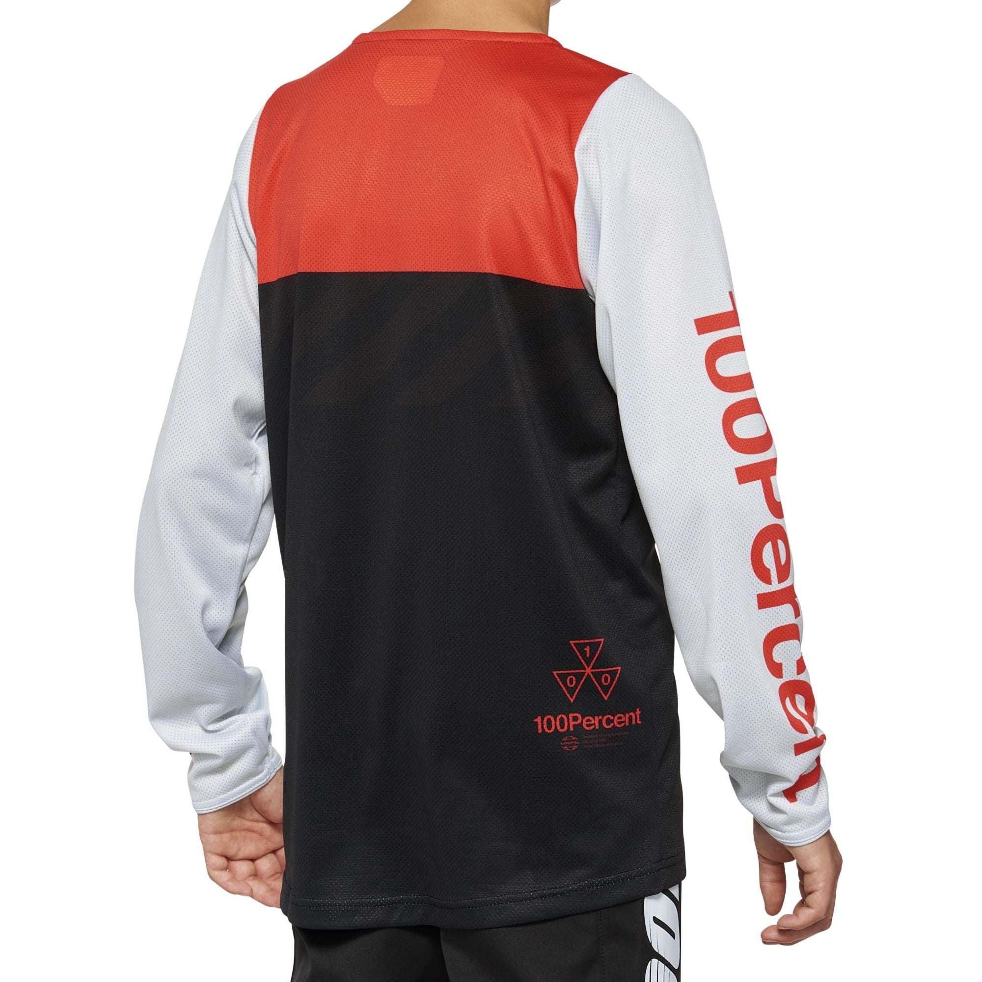 100% R-Core Youth Long Sleeves Jersey Black / Racer Red - FREE UK Shipping, FREE 365 Day Returns | Moto Central